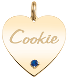 59002: Personalized Pet Birthstone Heart Pendant – 1 Stone Round Cut | Engravable