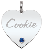 59002: Personalized Pet Birthstone Heart Pendant – 1 Stone Round Cut | Engravable