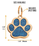 Gold Series Paw Glitter (Fixed Block Font) - 4: FancyPetTags.com