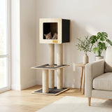 hut-hideout-2-level-deluxe-cat-tree-7350295 - FancyPetTags.com