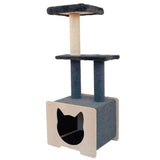 hut-hideout-deluxe-3-level-cat-tree-4077885 - FancyPetTags.com