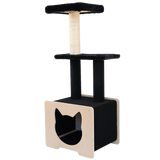 hut-hideout-deluxe-3-level-cat-tree-6293782 - FancyPetTags.com