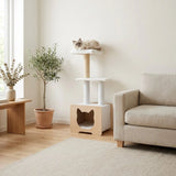 hut-hideout-deluxe-3-level-cat-tree-7768973 - FancyPetTags.com