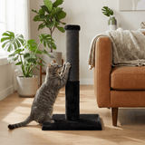 Noba Classic 28" Scratching Post - Black Faux Fur - FancyPetTags.com