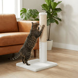 noba-classic-28-scratching-post-white-faux-fur-9526088 - FancyPetTags.com
