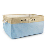 Personalised Pet Toy Basket | Custom Name Canvas Storage Basket for Dogs & Cats - 15: FancyPetTags.com