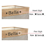 Personalised Pet Toy Basket | Custom Name Canvas Storage Basket for Dogs & Cats - 16: FancyPetTags.com