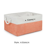 Personalised Pet Toy Basket | Custom Name Canvas Storage Basket for Dogs & Cats - 24: FancyPetTags.com