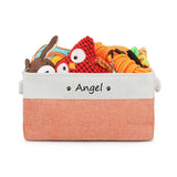 Personalised Pet Toy Basket | Custom Name Canvas Storage Basket for Dogs & Cats - 5: FancyPetTags.com