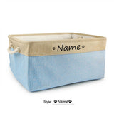 Personalised Pet Toy Basket | Custom Name Canvas Storage Basket for Dogs & Cats - 28: FancyPetTags.com