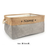 Personalised Pet Toy Basket | Custom Name Canvas Storage Basket for Dogs & Cats - 36: FancyPetTags.com