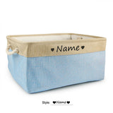 Personalised Pet Toy Basket | Custom Name Canvas Storage Basket for Dogs & Cats - 27: FancyPetTags.com