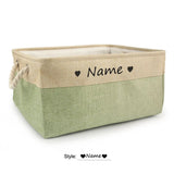 Personalised Pet Toy Basket | Custom Name Canvas Storage Basket for Dogs & Cats - 21: FancyPetTags.com