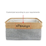 Personalised Pet Toy Basket | Custom Name Canvas Storage Basket for Dogs & Cats - 10: FancyPetTags.com