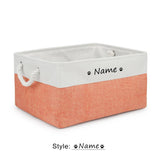 Personalised Pet Toy Basket | Custom Name Canvas Storage Basket for Dogs & Cats - 23: FancyPetTags.com