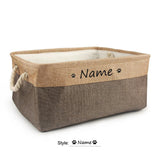Personalised Pet Toy Basket | Custom Name Canvas Storage Basket for Dogs & Cats - 33: FancyPetTags.com