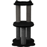 relaxation-2-level-cat-tree-black-faux-fur-7628562 - FancyPetTags.com