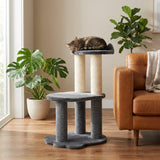 relaxation-2-level-cat-tree-grey-faux-fur-8899579 - FancyPetTags.com
