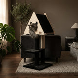 teepee-hideout-deluxe-2-level-cat-tree-1413222 - FancyPetTags.com