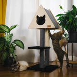 teepee-hideout-deluxe-2-level-cat-tree-6223604 - FancyPetTags.com
