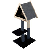 teepee-hideout-deluxe-2-level-cat-tree-6369825 - FancyPetTags.com