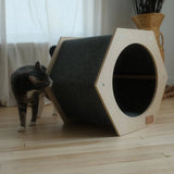 The Hexagone Scratchable Cat House - FancyPetTags.com