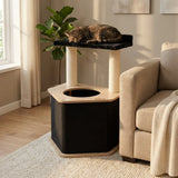 the-lodge-hideout-2-level-cat-tree-4345360 - FancyPetTags.com