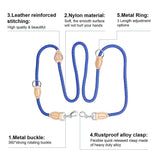 Trend Setting Hemp Rope Genuine Leather Leash - 6: FancyPetTags.com