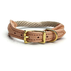 Trend Setting Hemp Rope Genuine Leather Collar - 1: FancyPetTags.com