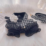 Back Clip Precious Houndstooth Harness Leash Combo - 8: FancyPetTags.com