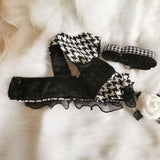 Back Clip Precious Houndstooth Harness Leash Combo - 10: FancyPetTags.com
