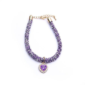 Crystal Heart Gem Rhinestone Decorative Collar - 1: FancyPetTags.com