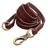 Extra Long Genuine Leather Dog Leash - 15: FancyPetTags.com