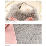 Faux Fur Bow Design Winter Overcoat - 6: FancyPetTags.com