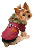 Faux Fur Collar Leather Pet Jacket Harness - 2: www.FancyPetTags.com