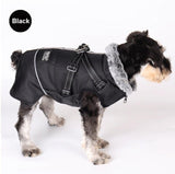 Furry Thick Fleece Winter Dog Jacket with Removable Back Clip Harness - 3: FancyPetTags.com