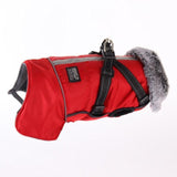 Furry Thick Fleece Winter Dog Jacket with Removable Back Clip Harness - 17: FancyPetTags.com