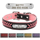 Leather Braid Name Tag Collar FancyPetTags
