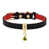 Premium Small Personalized Leather Collar with Bell - 19: FancyPetTags.com