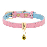 Premium Small Personalized Leather Collar with Bell - 17: FancyPetTags.com