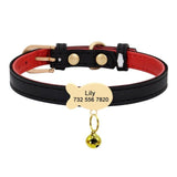 Premium Small Personalized Leather Collar with Bell - 13: FancyPetTags.com