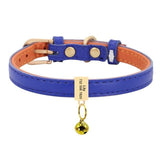 Premium Small Personalized Leather Collar with Bell - 22: FancyPetTags.com