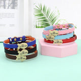 Premium Small Personalized Leather Collar with Bell - 8: FancyPetTags.com