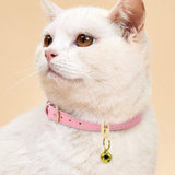 Premium Small Personalized Leather Collar with Bell - 3: FancyPetTags.com