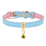Premium Small Personalized Leather Collar with Bell - 21: FancyPetTags.com