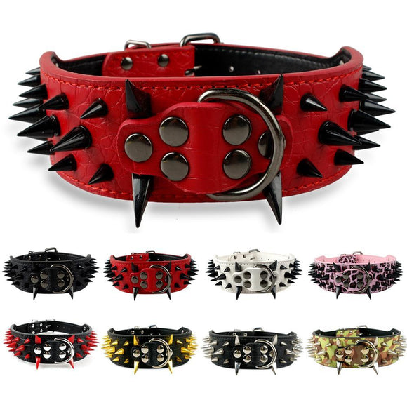 Spiked Leatherette Anti-Bite Collar - 1: FancyPetTags.com