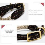 Trend Setting Hemp Rope Genuine Leather Collar - 4: FancyPetTags.com