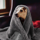 Ultra Soft Personalized Double Sided Fleece Pet Blanket - 2: FancyPetTags.com